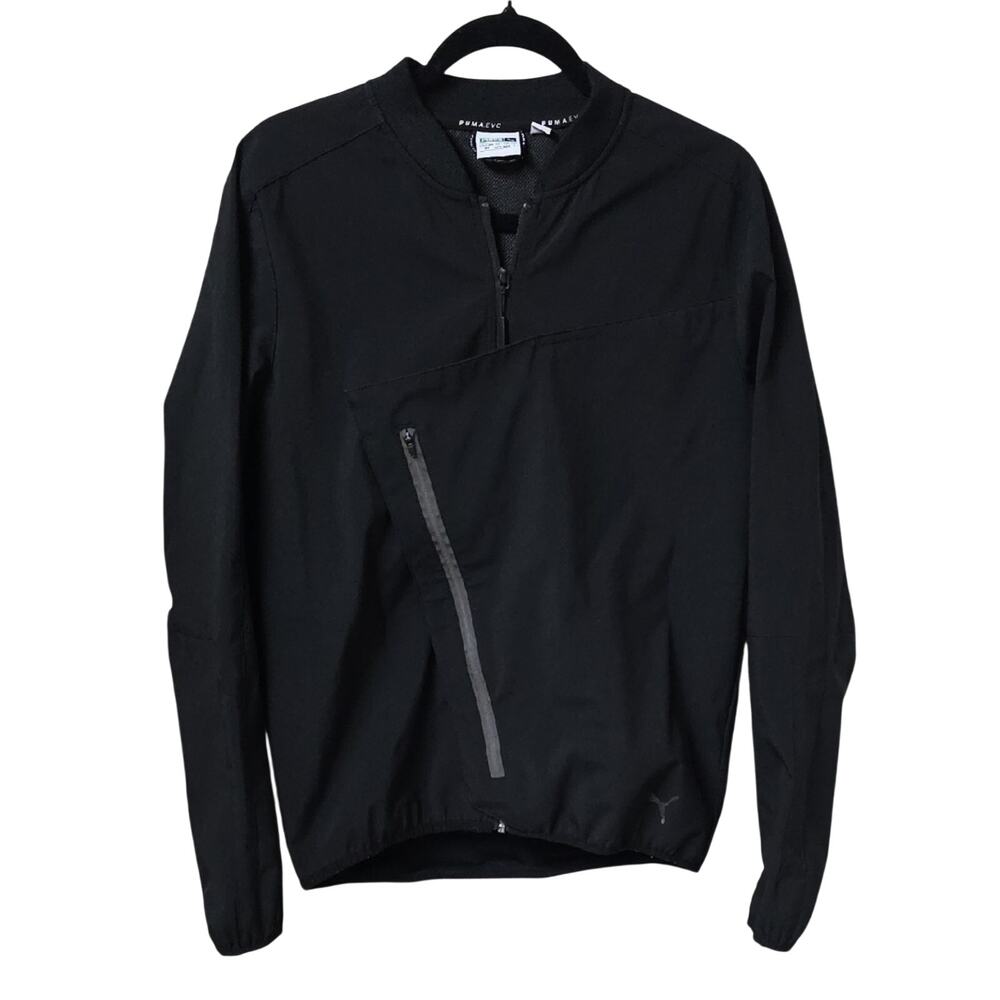 Puma Evo Black Jacket with Diagonal Zipper Mens Size Small